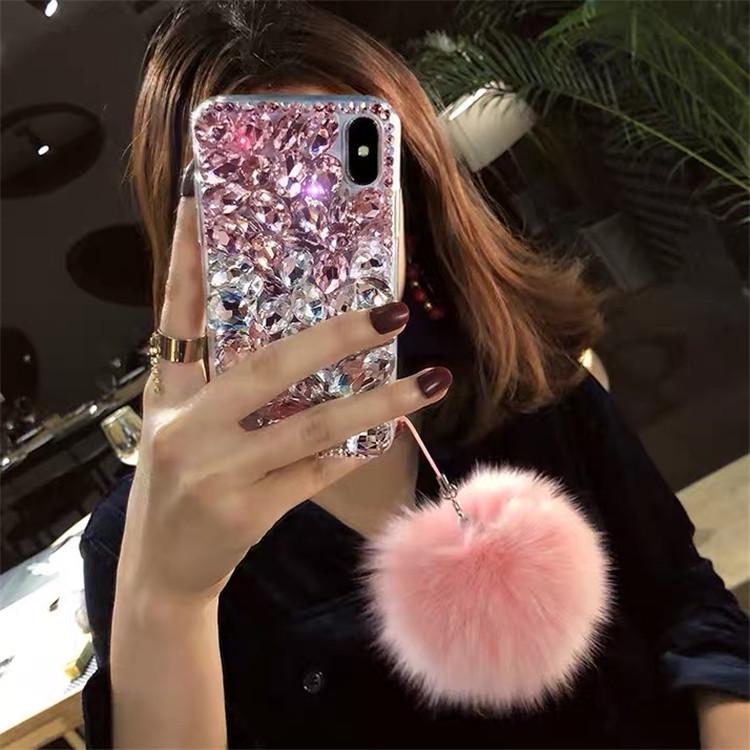 Applicable To Apple 15Plus Mobile Phone Case Tide Rhinestone Iphone16 Hairball 17 Creative Max Women'S 11Pro Tide