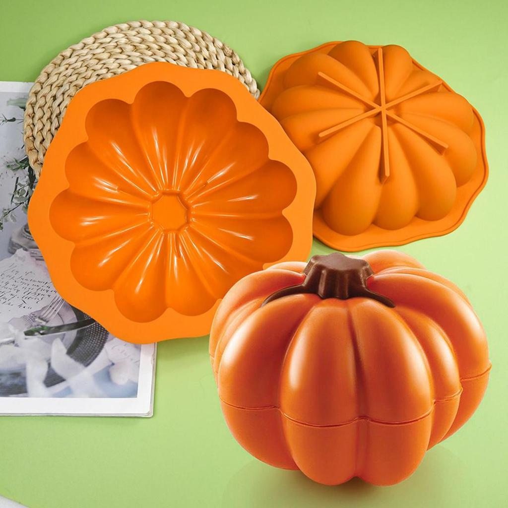 Pumpkin Mold Festive Halloween Mold 3D Non-Stick Chocolate Mould for Party Dessert Cooking Birthday Kitchen Holiday Home Baking