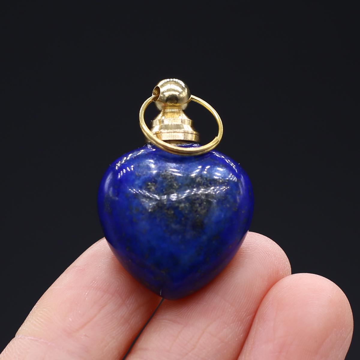 

1 шт. Рейки Исцеление Лазурит Флакон Духов Сердце Подвеска, Натуральный Камень Лазурит Подвески для Изготовления Ювелирных Изделий DIY, Романтические Любовные Подарки для Женщин 1Pc/22×33mm