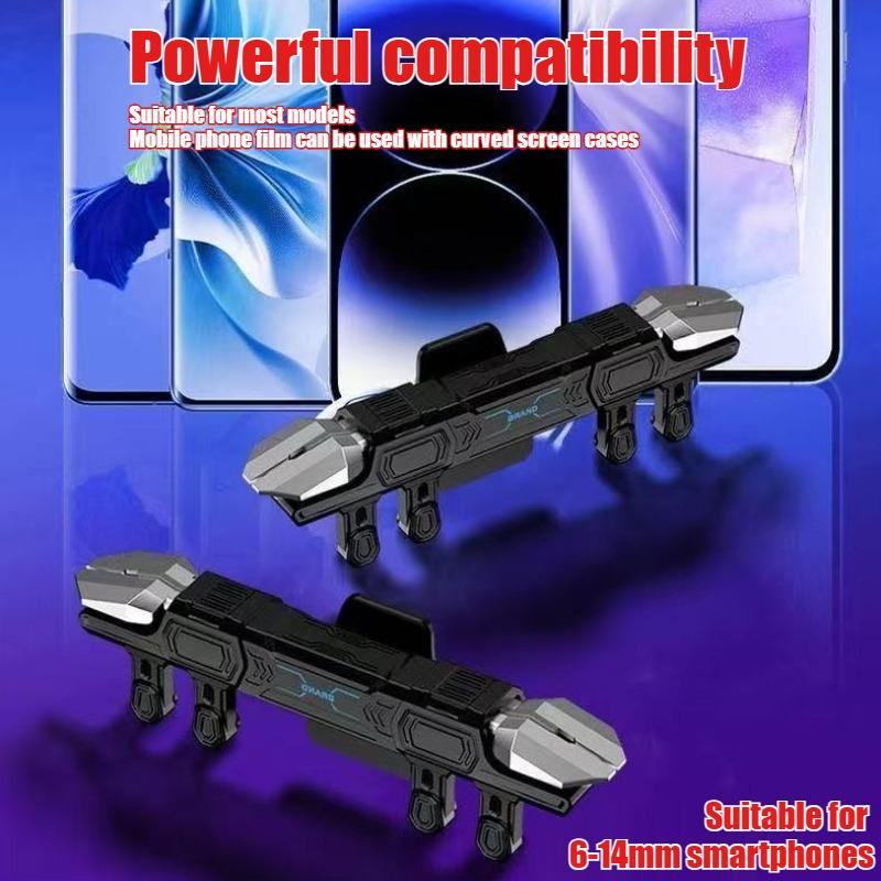 DY15 Mobile PUBG Game Trigger Aim Shooting ABS Alloy Key Button Six Finger Stretchable Sensitive Game Controller for IOS Android 5