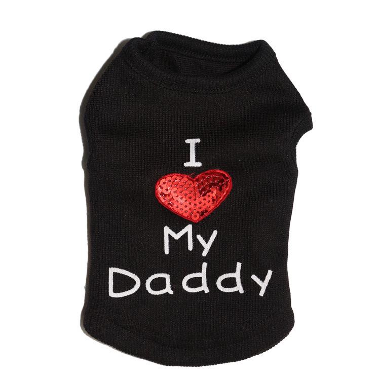 Pet Dog Clothes - Daddy & Mommy Ribbed Vests, 4 Styles for Spring, Summer, Autumn