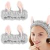 RedChimes 2 Pcs Cute Rabbit Ears Soft Yoga Headband Spa Makeup Fashion Wash Bands, Skincare, Makeup, Wrap, Spa, Elastic Hair Band for Washing Face
