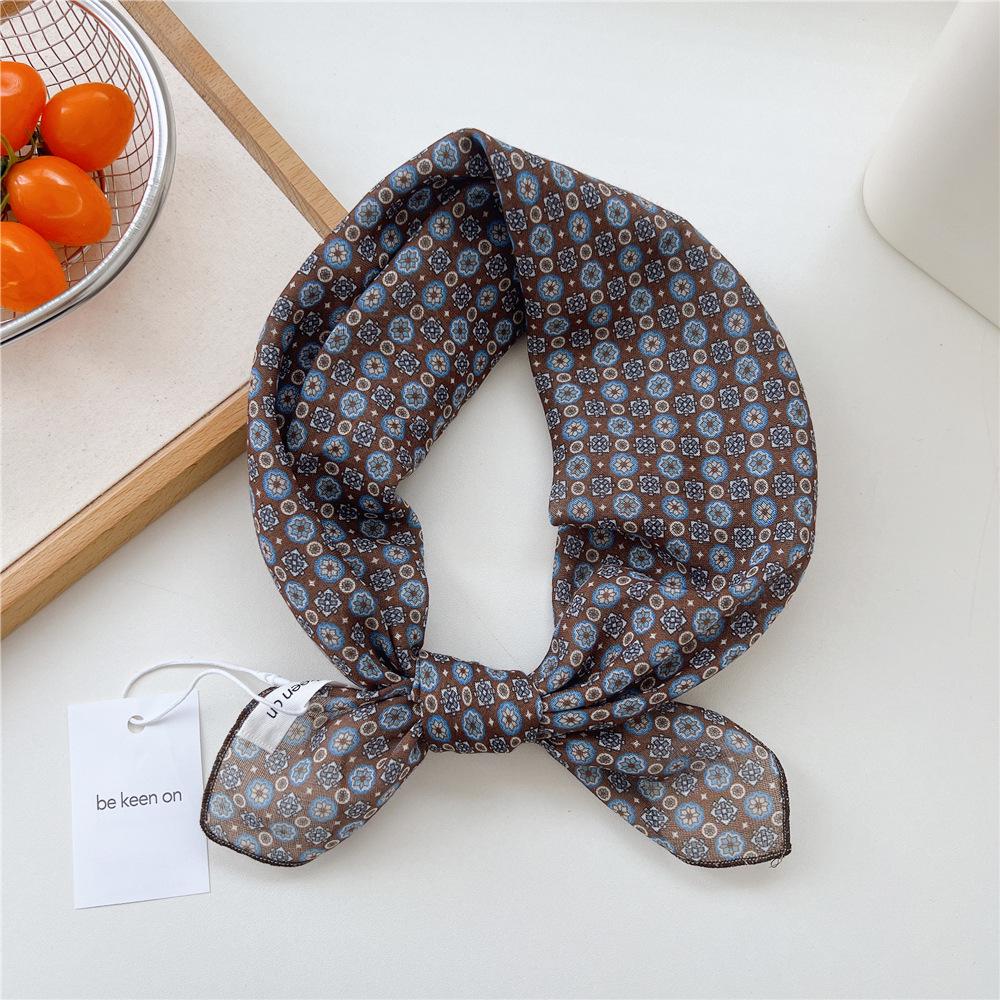 Koreanisches Trendiges Frühlings-Gepunktetes Seiden-Kopftuch - Quadratisches Mode-Tuch für Damen für Haare, Hals und Dekoration