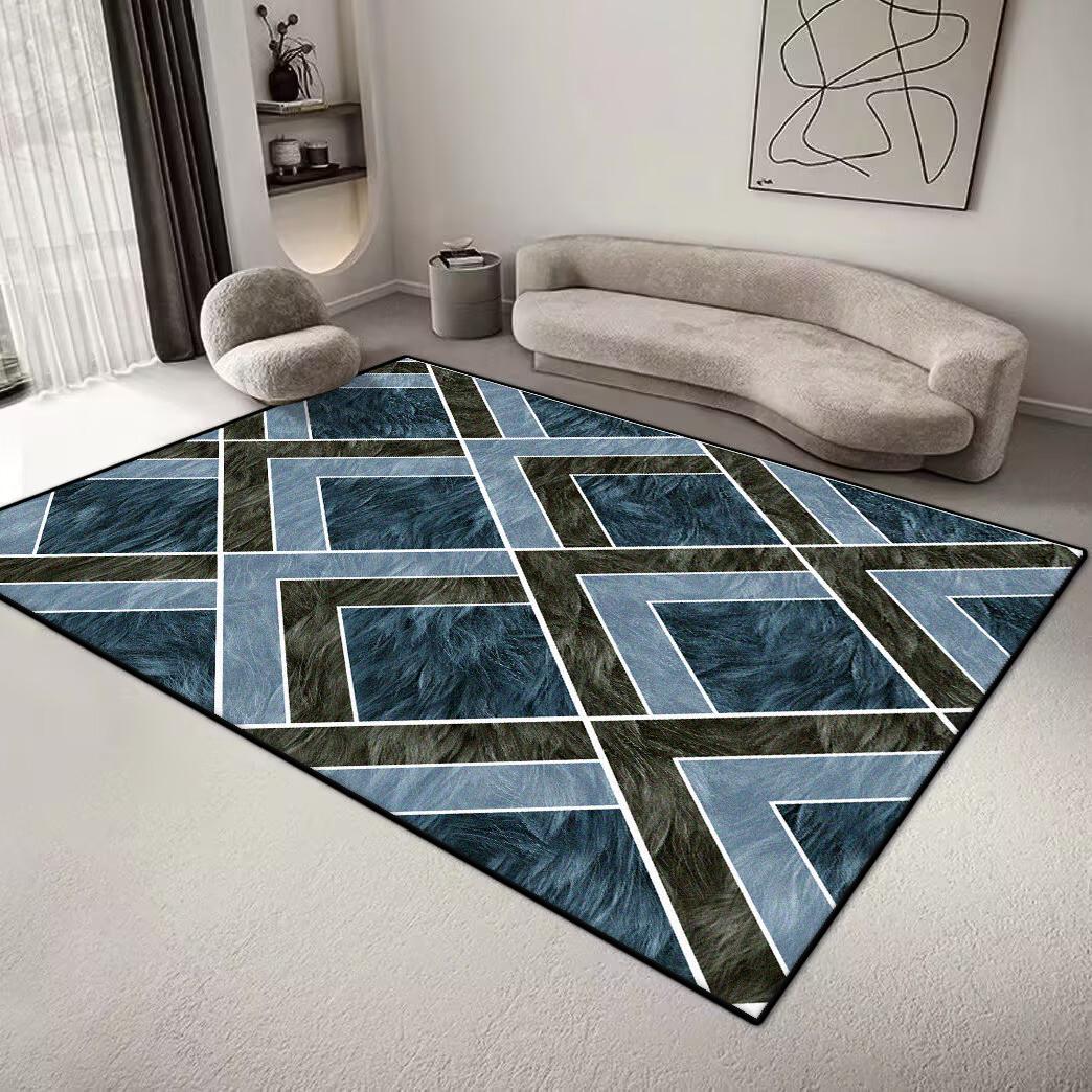 

Геометричний килим у скандинавському стилі для вітальні Мінімалістична декорація Спальня Великі килими 200x300 см Офісна зона Нековзний килимок для підлоги 100*160cm