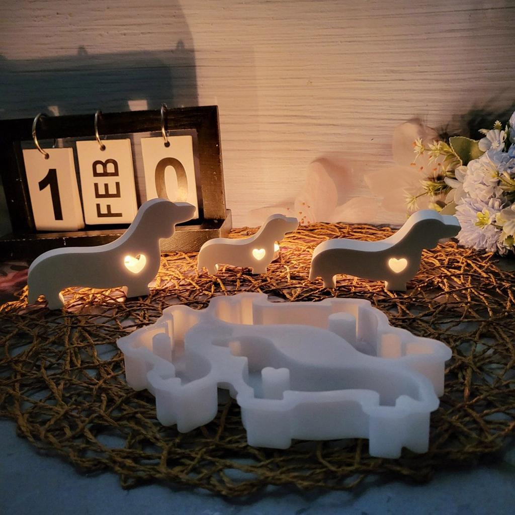 Dachshund Dog Silicone Molds for Epoxy Resin Candle Soap Making Chocolate Fondant Silicone Molds for Dessert Chocolate
