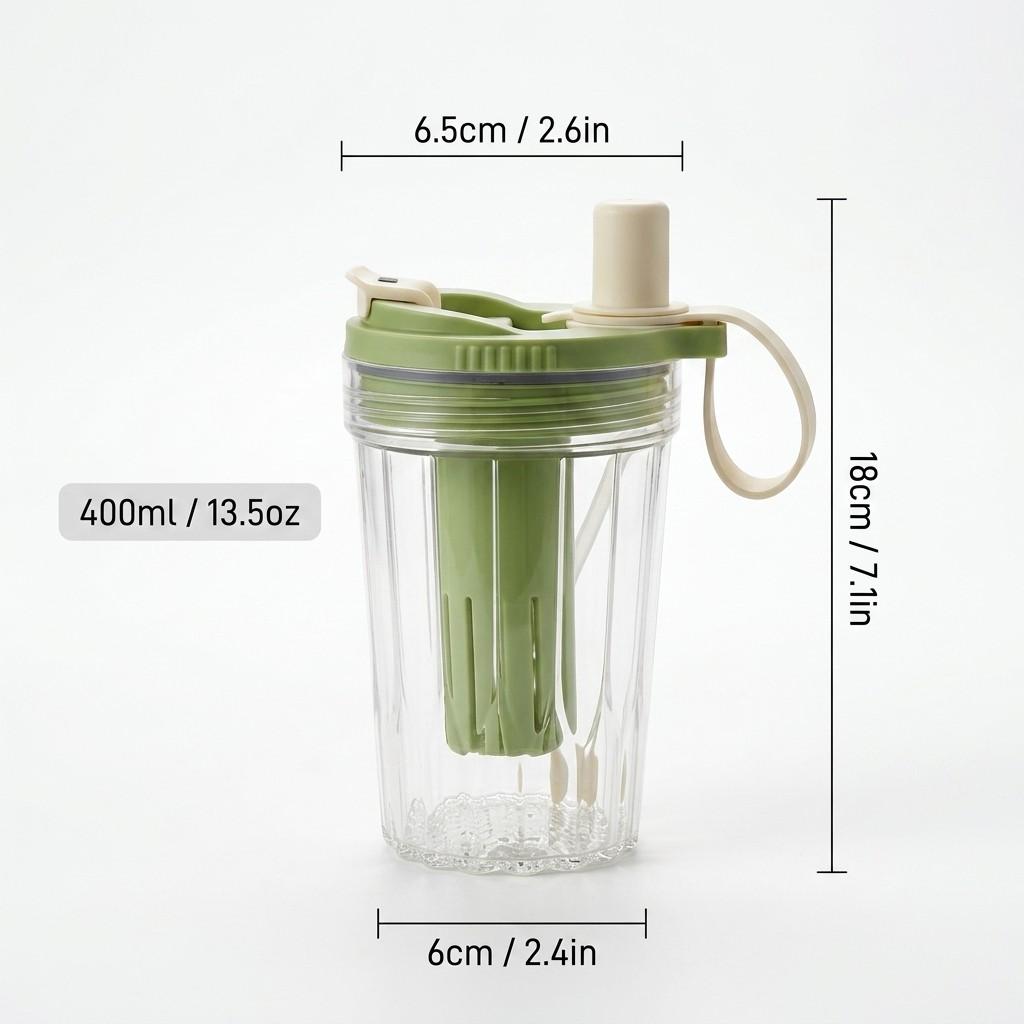Leak-proof Water Bottle Reusable Straw Water Cup Outdoor Sport Portable Transparent Plastic Drinking Bottle With Tea Strainer