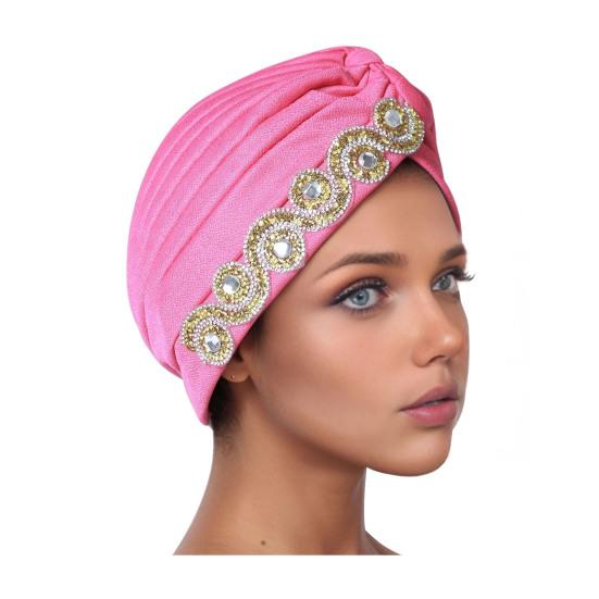 Women Headscarf Elastic Head Circumference Twisted Design Turban Hat