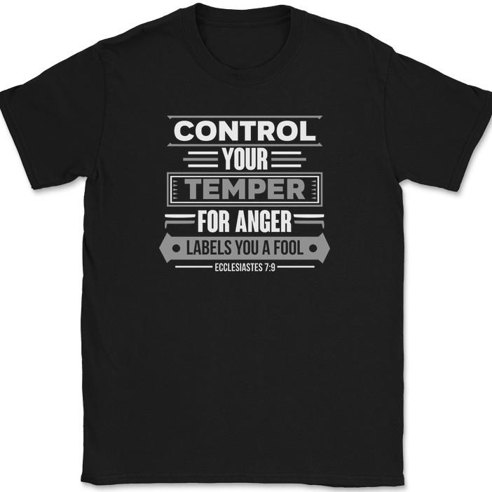 Control Your Temper T-Shirt Christian Worship Praise Jesus Bible Tee M