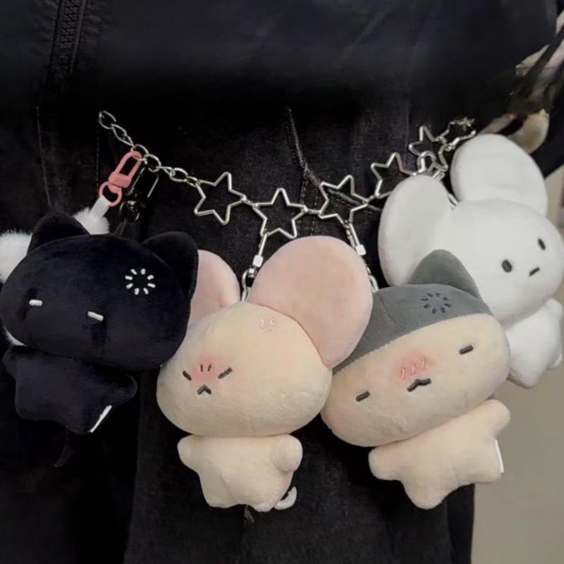 Cute Plush Cat Doll Keychain Girl Backpack Decoration Pendant Fluffy Soft Stuffed Cat Toy Bag Keyring Charm Accessories Gift