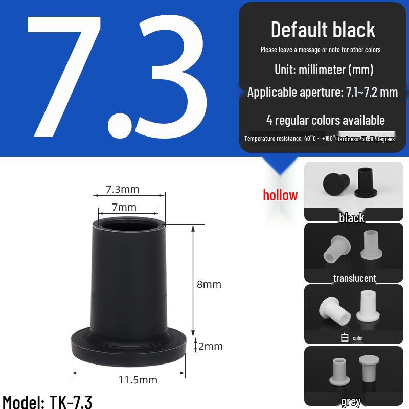 Black High-Temperature Resistant T-Shaped Silicone Stopper - Round Hole Rubber Gasket & Shock-Absorbing Blind Plug