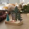 Christmas Candlestick Santa Claus Decoration Elk Nordic Style Creative Wooden House Desktop Candle Holder Decorative Ornaments