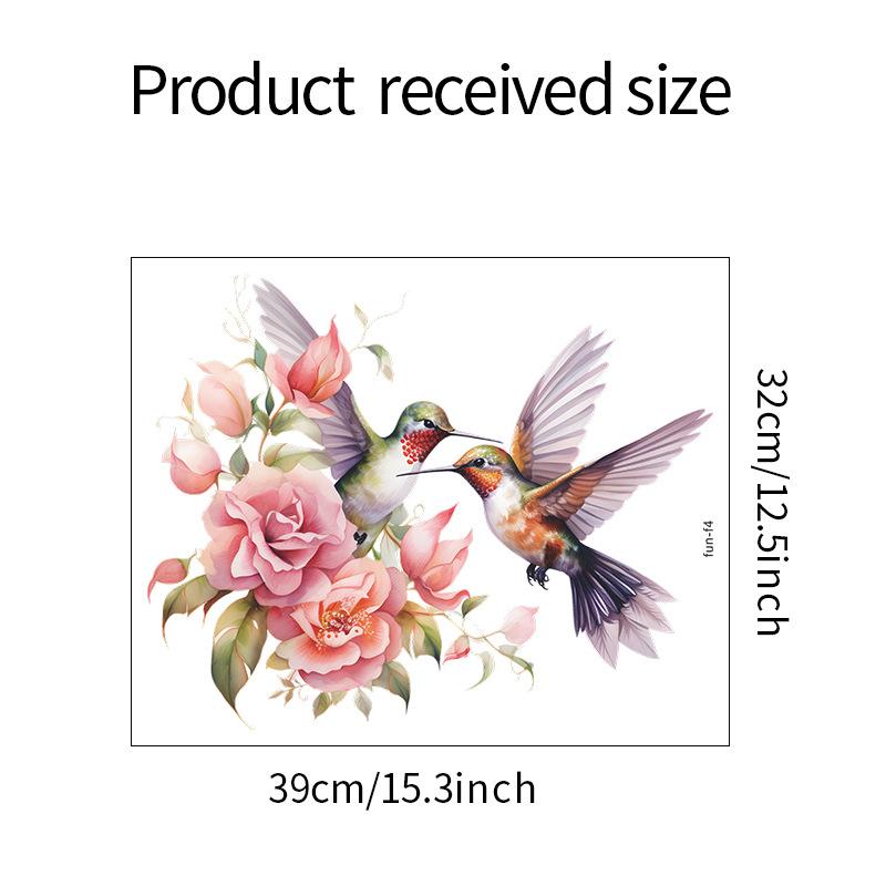 

Мультфильм Пара Птица Розовая Роза Спальня Гостиная Крыльцо Украшения Наклейка На Стену 32*39CM/fun-f4