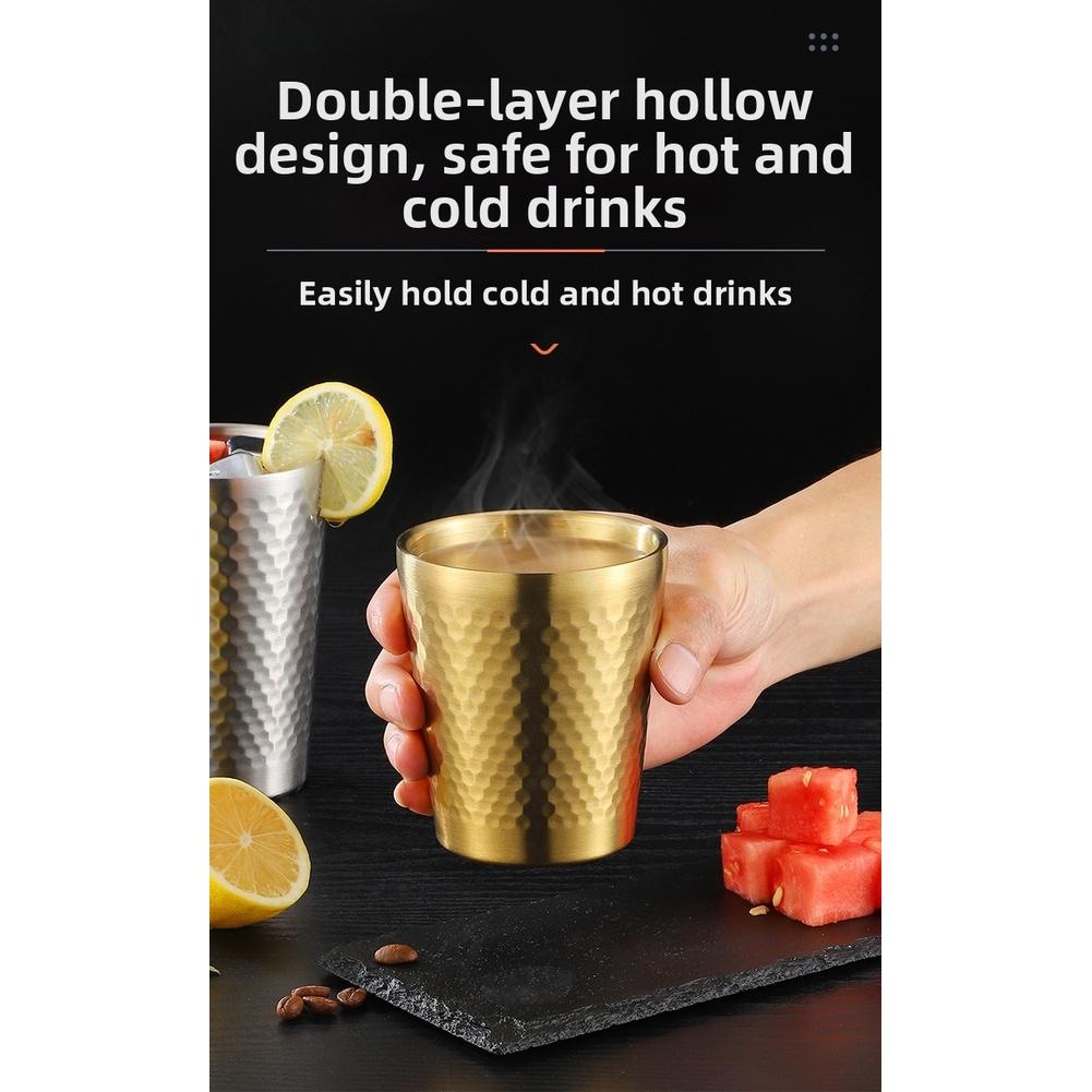 Doppelwandiger Becher Hämmeroptik Dickwandiger Edelstahlbecher