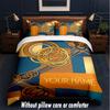 Abstract Geometric Theme Custom Text Or Name 3Pcs Bedding Set,1 Flat Sheet & 2 Pillowcases Personalized Home Bedding