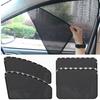 4pcs Magnetic Car Window Sunshades Foldable Uv Protection Front Rear Auto Accessories With Mesh