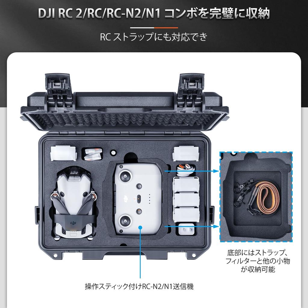 Lykus Titan MM410 Waterproof Case for DJI Mini 4 ProMini 3Pro, DJI RC 2RCRC-N2N1 Transmitters and Straps, Holds 7 Items [Case Only]