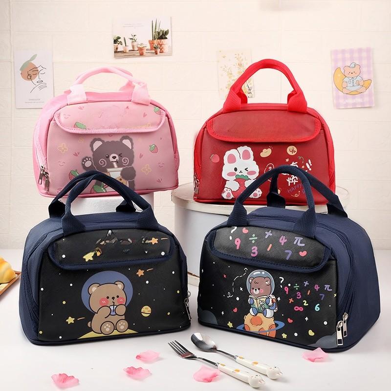 Kids Lunch Bag With Material And Big Storage For School Featuring Fun Cartoon Style