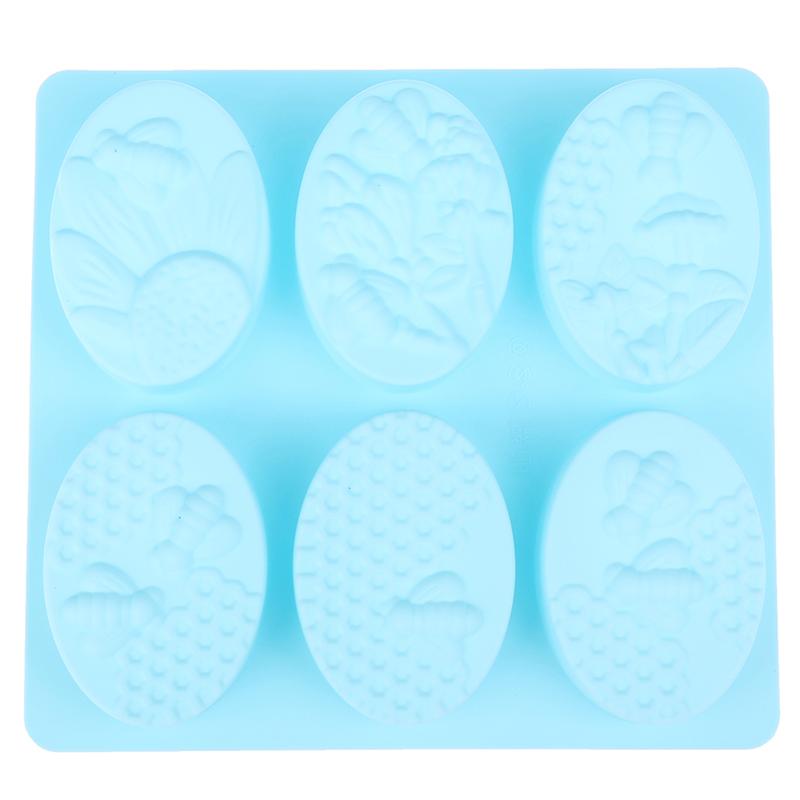 1 Pc 6pcs Oval Bee Shaped Ice Cream Jelly Pudding Soap Cake Mould Home Kitchen Cake Dessert Baking Tools