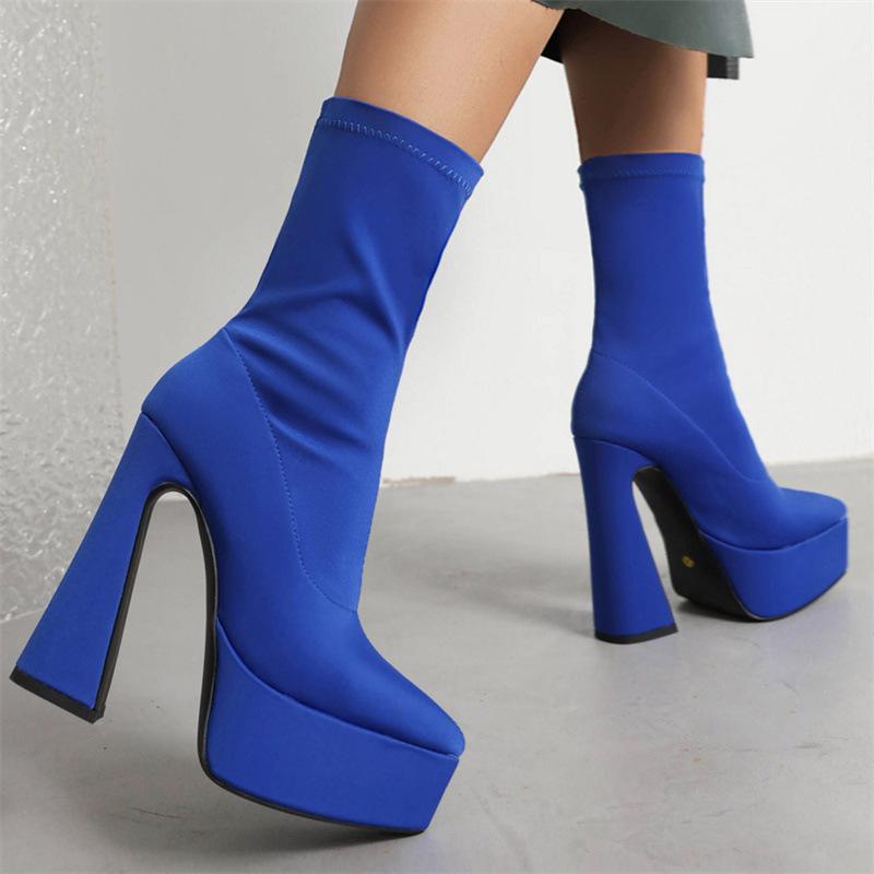 Dropshopping winter new thick-soled pointed-toed thick-soled large-size suede low-tube women's boots