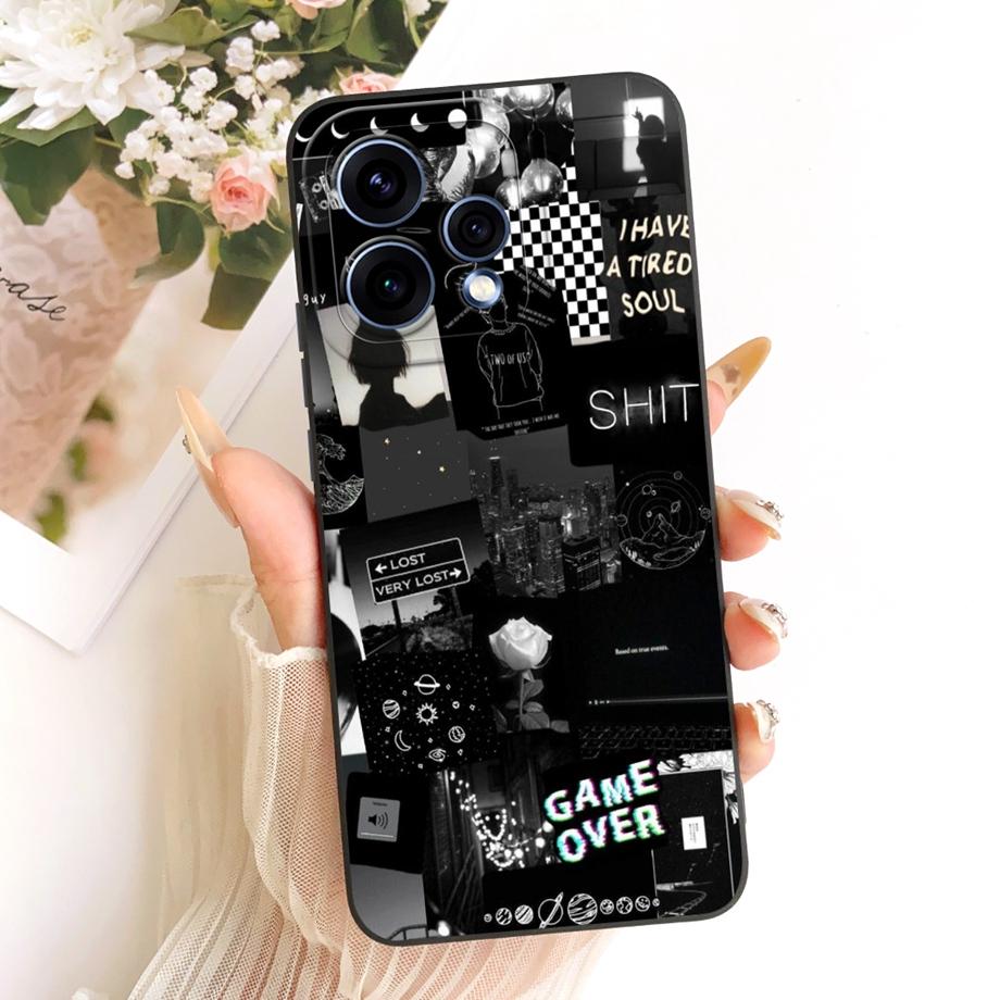 

Soft TPU Silicone Funda For Oppo Reno 15C Reno15 15Pro 15F Phone Case Vintage Starry Cherry Bow Print Daisy Bumper Anti-fall Oppo Reno15 5G