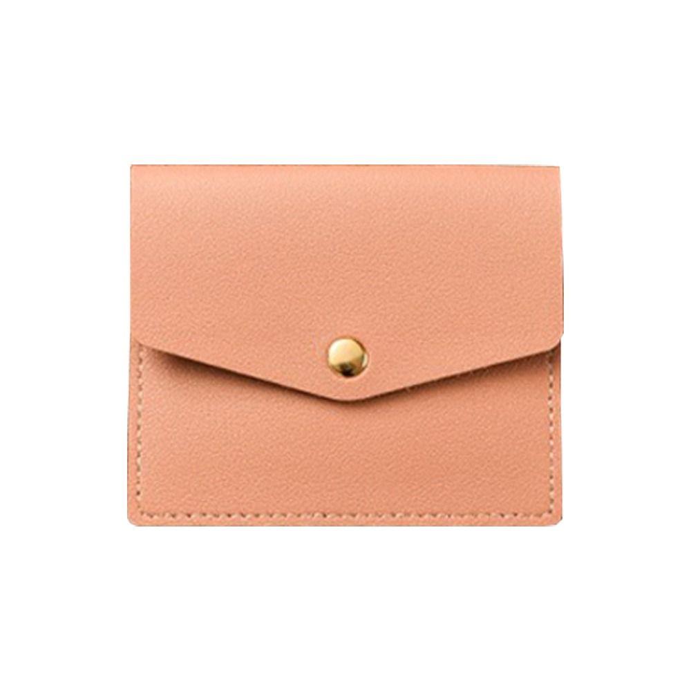 Solid Color Thin Envelope Card Bag Wallet Snap Button Coin Purse Retro Mini Wallet Women