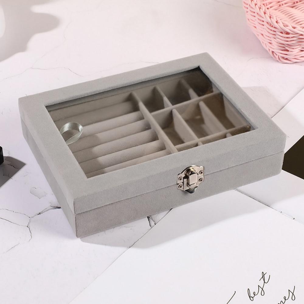 Jewelry Storage Box Dustproof Dustproof Jewelry Display Box Flip Top Jewelry Box Velvet For Travel Bedroom
