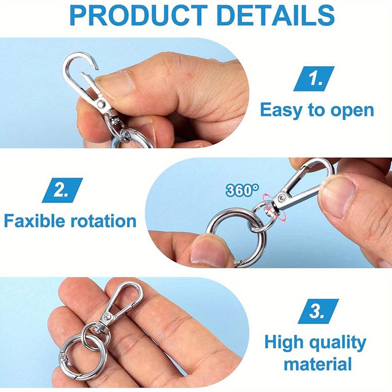 1/3/5Pcs Swivel Clasp Clip Metal Connecting Buckle Snap Hooks Double Opening Key Chain For Diy Crafts Lanyard Accessories