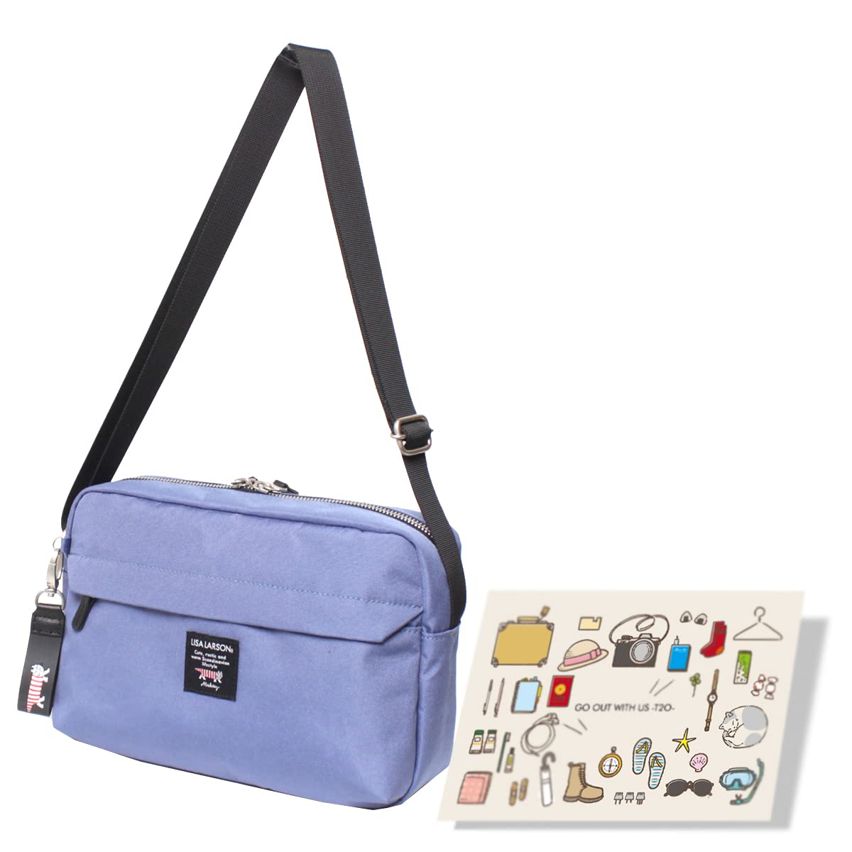 

Lisa Crossbody Bag for Women and Lisa Larson Horizontal Mini Shoulder Eco Bag Reflective Keychain Blue [Lisa Larson] Men, Cat, Lightweight, синій