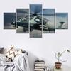 5Pcs Plane Helicopter War Fight Decor Wall Poster HD Print No Framed Modern Canvas Paintings 5 Panel Room Decor 5 Pieces Art