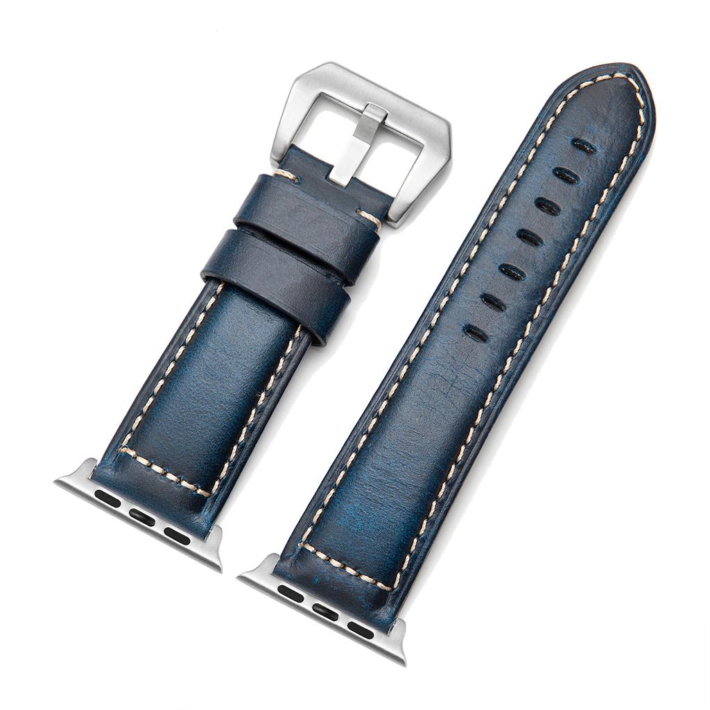Vintage Watchbands 44mm 40mm 42mm 44mm Handmade Watch Strap Coffee Blue Red Green Replacement Watchwrist Belt Bracelet Accessory