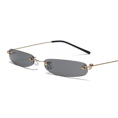 Xaybzc Narrow Sunglasses Men Rimless Summer  Red Blue Black Rectangular Sun Glasses For Women Small Face