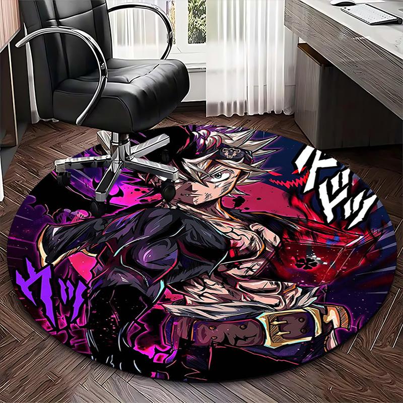 1pc My Hero Academia Midoriya Izuku Deku Round Carpet - Anime Design Chair Mat, Non-Slip Rug for Office, Home Decor, Living Room