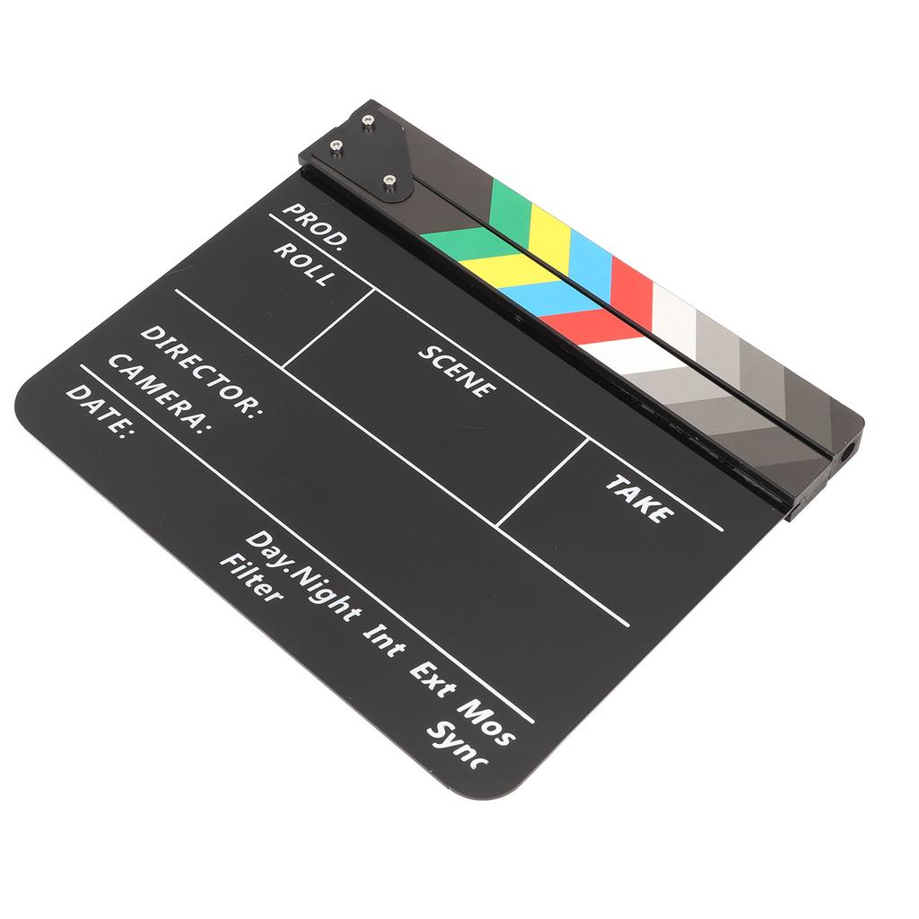 Movie Directors Clapboard Colorful Acrylic Movie Film Clap Board with Board Eraser Marker Wrench