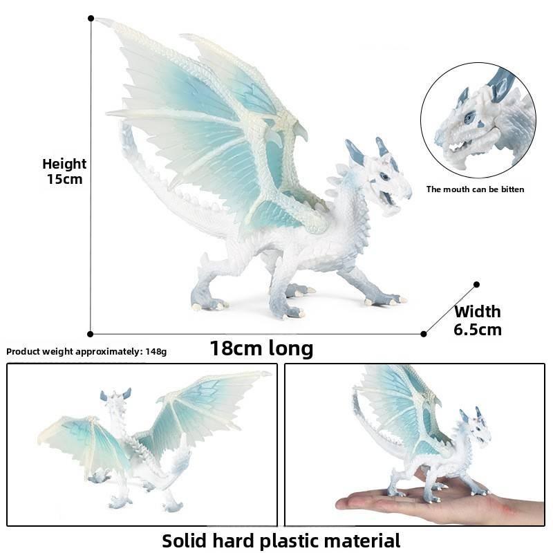 Ancient Mythical Animal Monster Ice Dragon Model With Movable Mouth For Kids Educational Playroom Decor