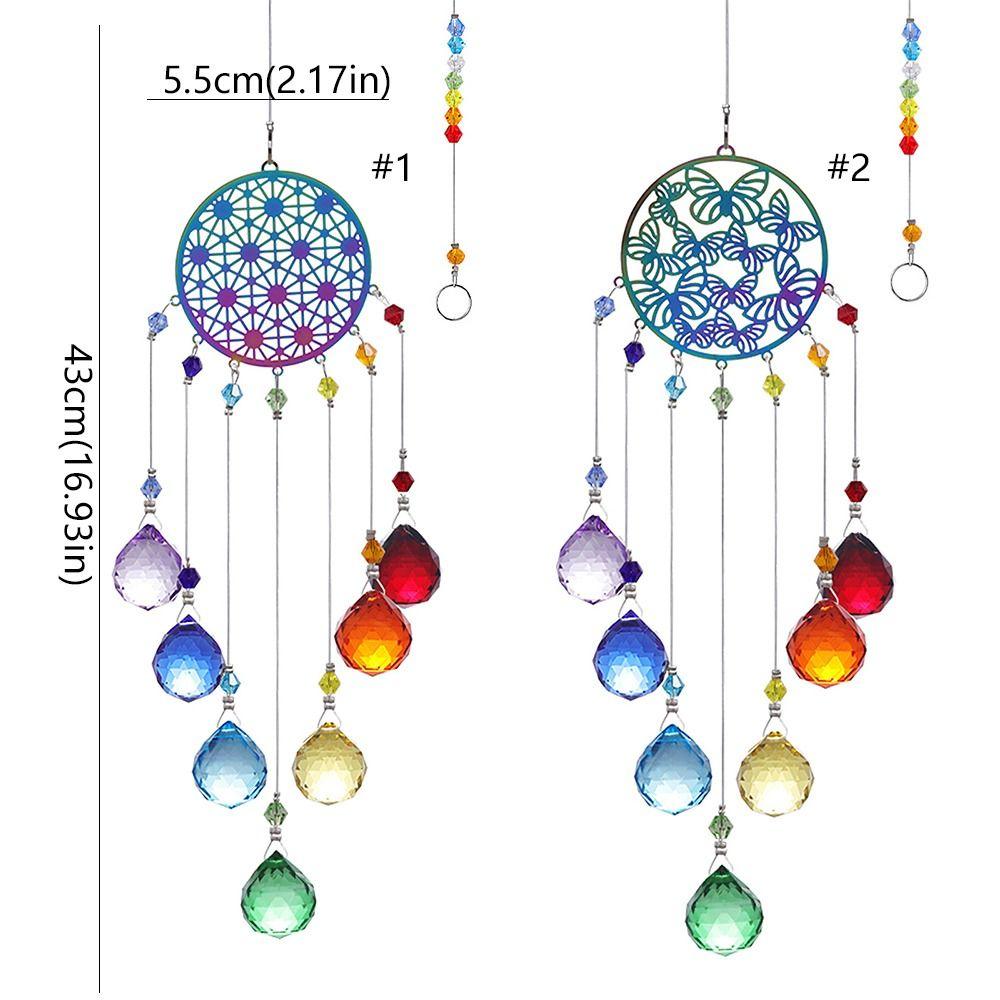 Hanging Crystal Wind Chime Pendant DIY Crafts Rainbow Catcher  Window Garden Ornaments