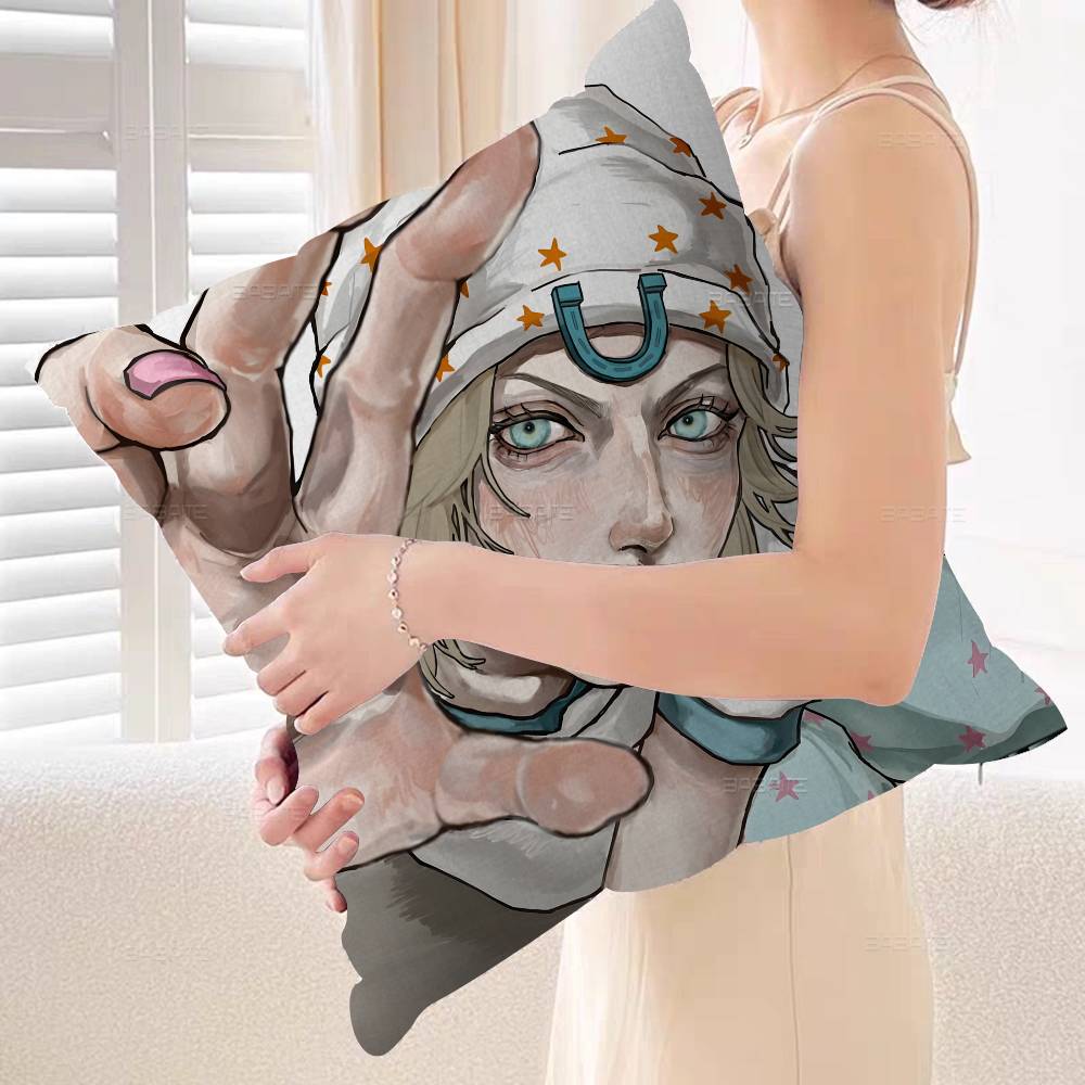JOJO Retro Kraft Paper Anime Cushion Cover Inches Farmhouse Decor Home Throw Pillow Covers for Couch Decorations