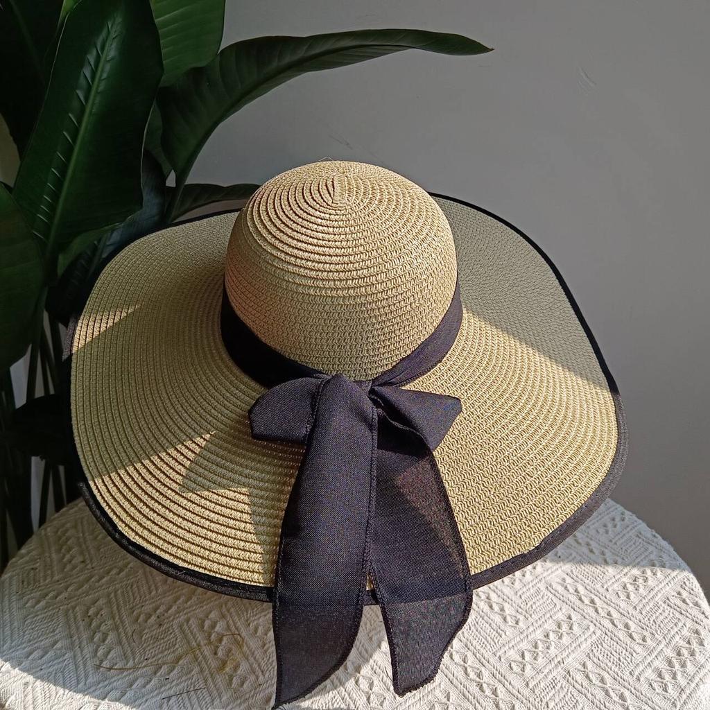 Summer straw hat 2025 large brim outdoor sun protection sun hat travel vacation foldable beach hat sombrero para sol mujer