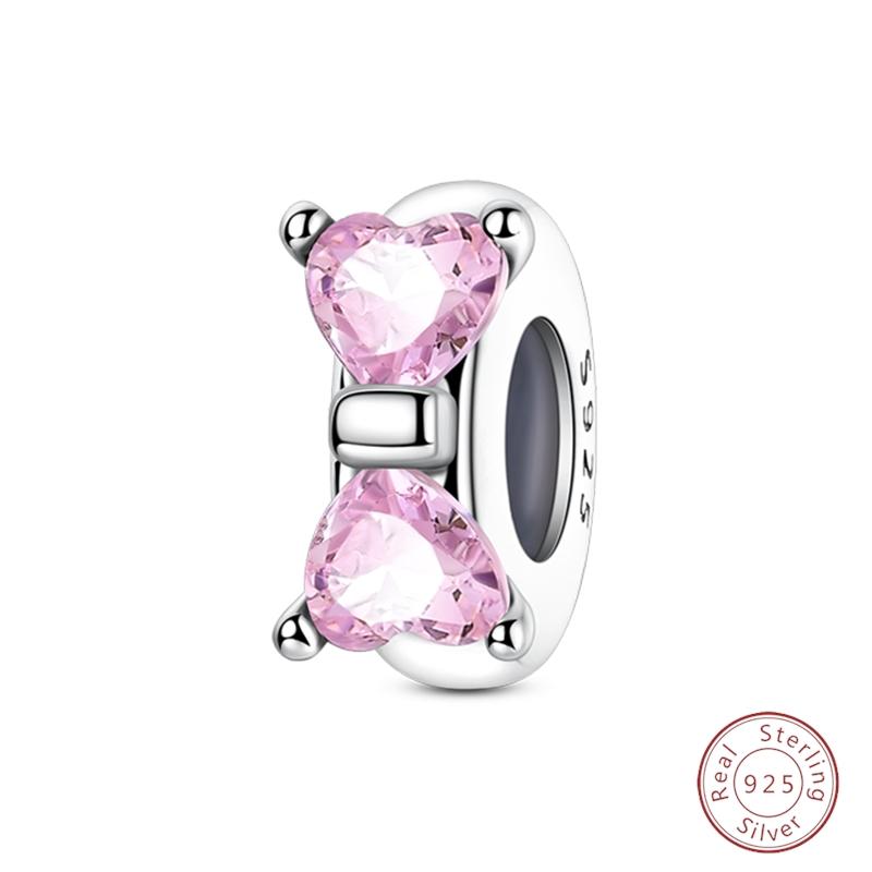 Design 925 Silver Heart Claw Print Bee Conch Text Shining Zircon Fixed 3mm Charms Beads DIY Jewelry Making