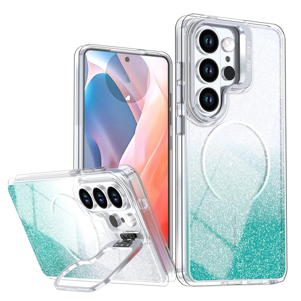 Etui do Samsung Galaxy S26 Ultra Magnetyczne Etui Gradientowy Brokat Odporne na Wstrząsy TPU PC Pokrowiec na Telefon