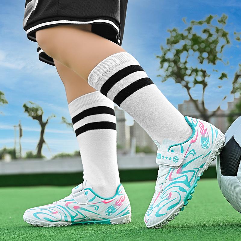 Cheap Shoes Futsal Children Trendy Printed Indoor Soccer Turf Shoes Kids Trainers Professional Football Sneakers Child