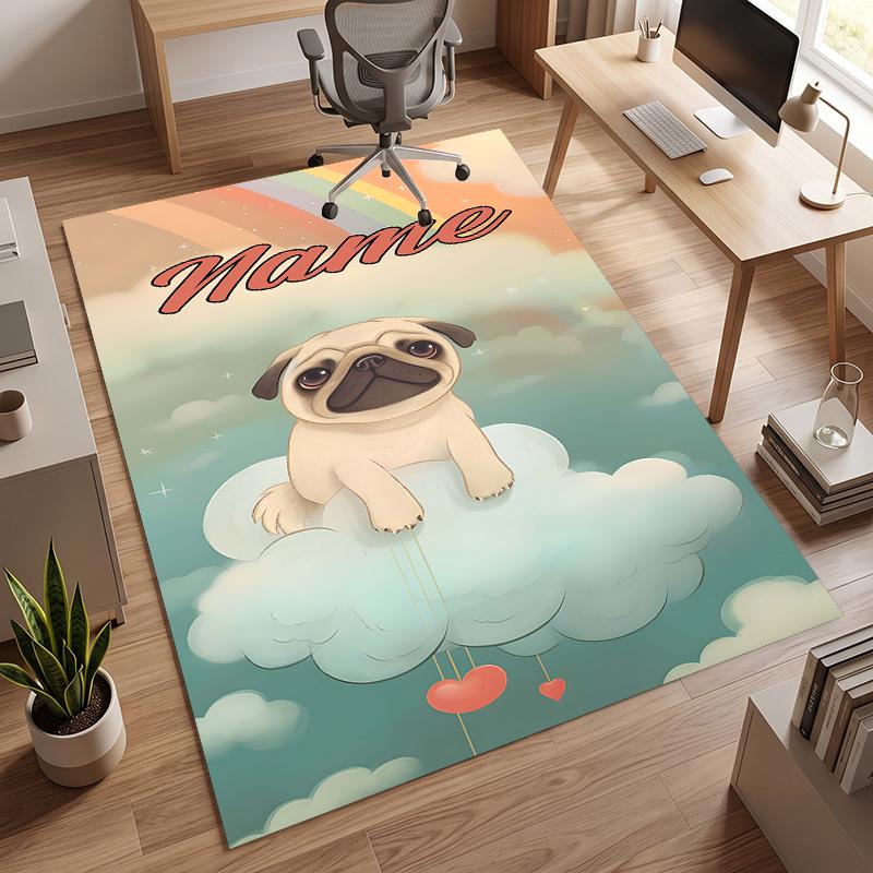 Cute PUPPY (19) Personalized name Office Carpet Stylish Decor for Living Room Bedroom Kitchen