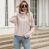Vintage Fashion Elegant Casual Autumn Women's Solid Color Twist Long-sleeved Turtleneck Bottoming Sweater
