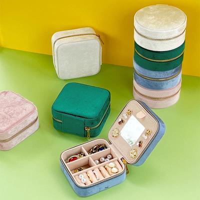 Portable Velvet Jewelry Box for Rings, Necklaces, Earrings, and Accessories