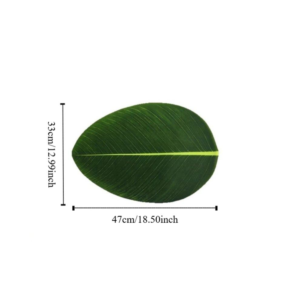 2PCS Waterproof Leaf-Shaped Placemat Stain Resistant Heat Insulation Mat Dinnerware Pad  Dish
