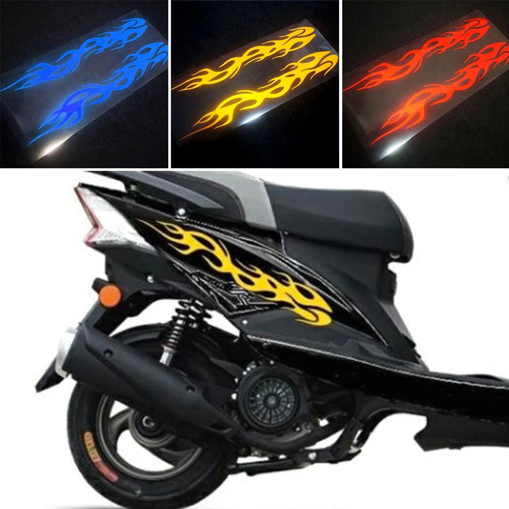 2Pcs Interesting Waterproof Flame Shape Waterproof Decals Reflective Flame Stickers Car Sticker Decals Motorcycle Accessories