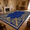 Luxury Retro Blue Golden Carpet Living Room Short Velvet European Style Washable Soft Large Area Rugs Dining Room Bedroom Mats