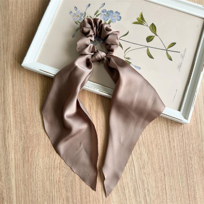 New Satin Silk Bows Woman Elastic Headband Satin Hair Bows With Elastic Band French Hair Bands Shiny For Hair Accessories Ladies