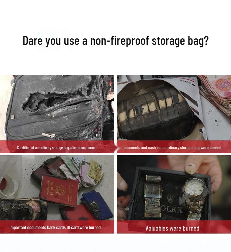 Fireproof Multi-Layer Document Organizer: Large-Capacity Passport & Certificate Storage Bag