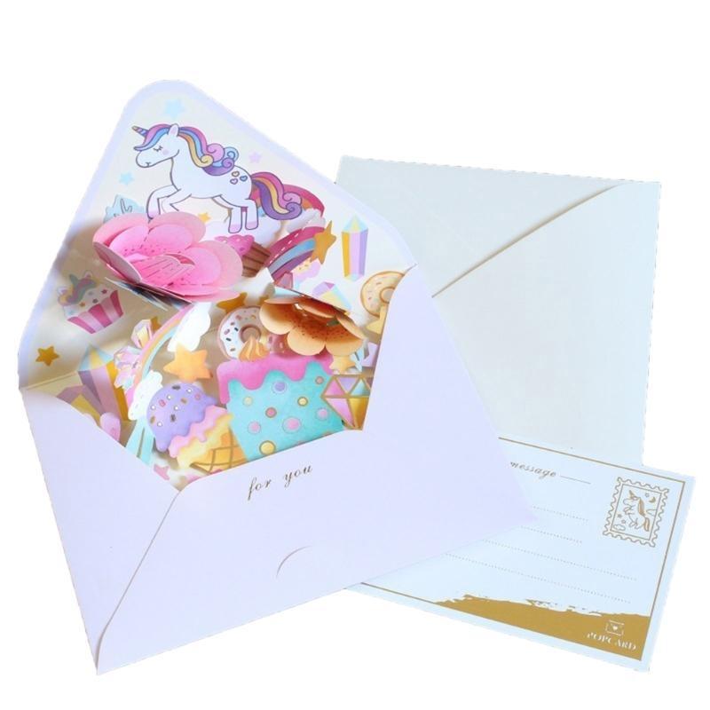 3D Flower Greeting Card Unique Exquisite Designs for Birthday,Thank You,Christmas,New Year with Envelope Message Card