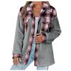 Women's Casual Fashion Lapel Single Breasted Contrast Plaid Plush Coat